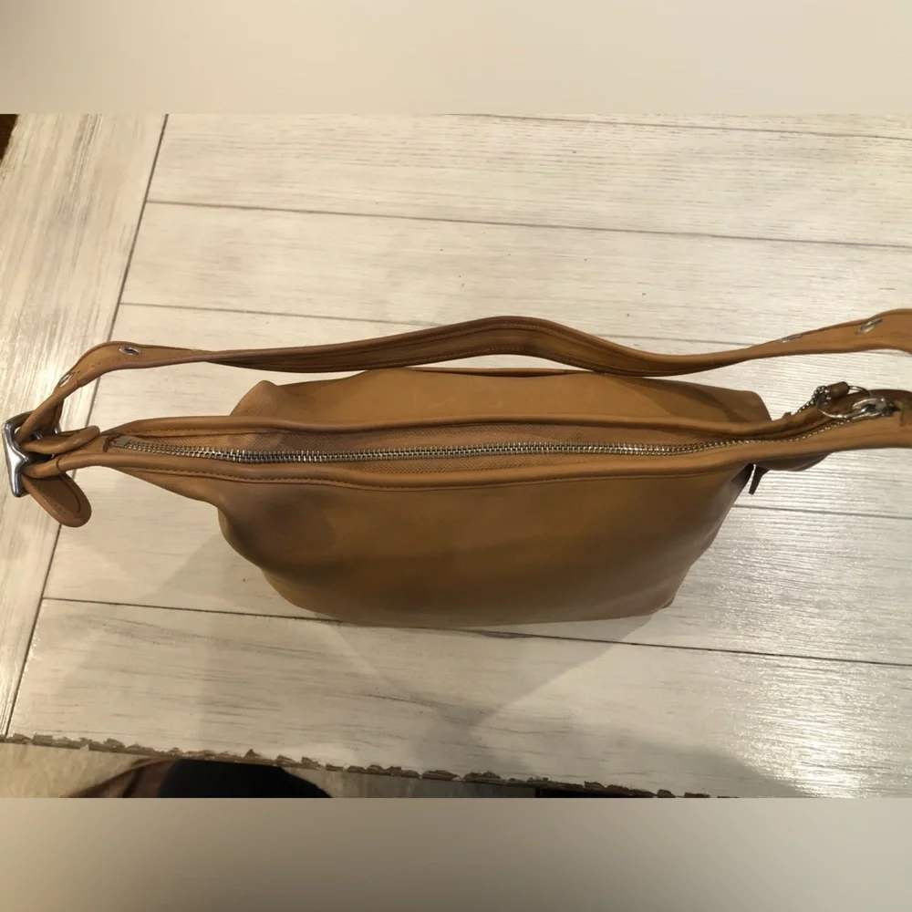 Vintage Coach Legacy Hobo Zip Shoulder Bag Camel Color Leather Nickel w/Hangtag - Picture 9 of 15